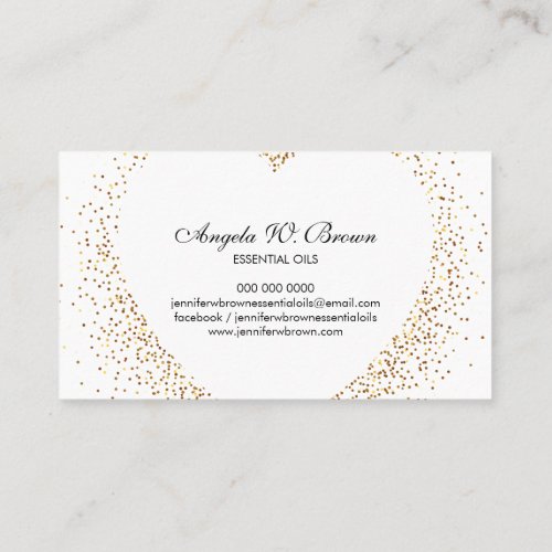 Bling Gold Heart Sparkle Dots Business Card