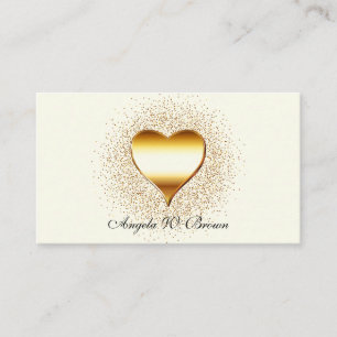 Bling Gold Heart Sparkle Dots Business Card