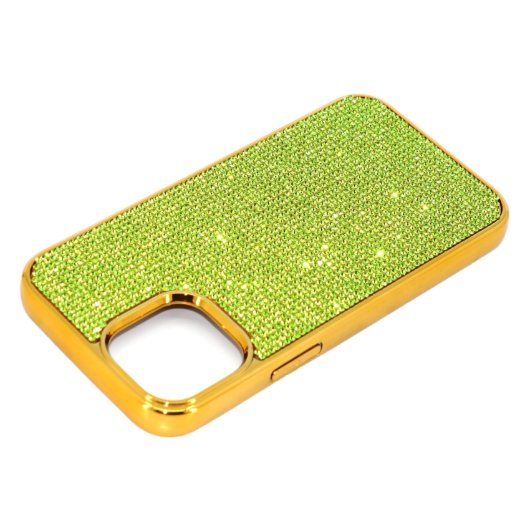 Bling Green Peridot Crystal Iphone 13 Pro Max Case (Front)