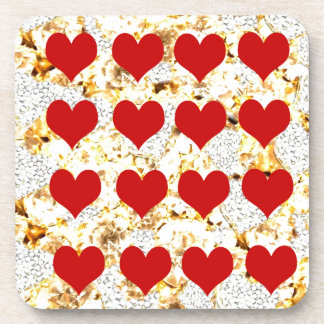 BLING HEARTS BEVERAGE COASTER