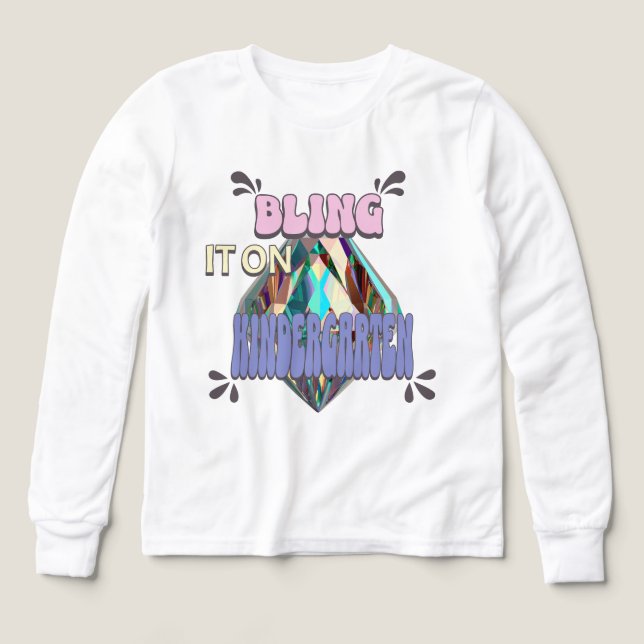 Bling It On Kindergarten girls bling, kindergarten Tri-Blend Shirts (Design Front)