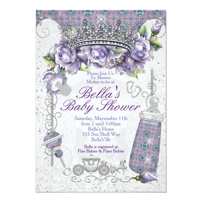 bling baby shower invitations