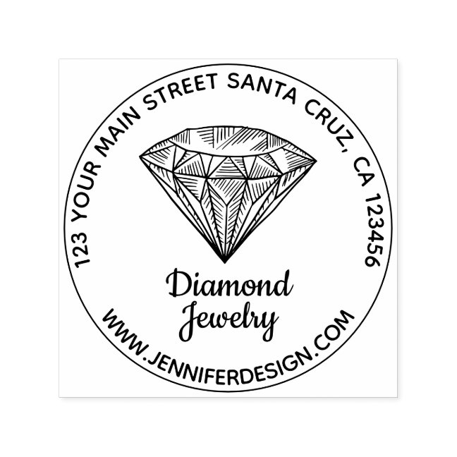 Bling Jewelry Logo Diamond Self-inking Stamp