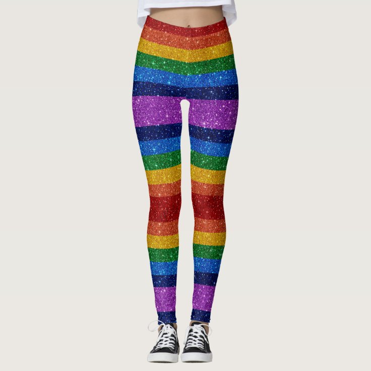 Bling Me Up Rainbow 5 Pop Fashion Leggings | Zazzle