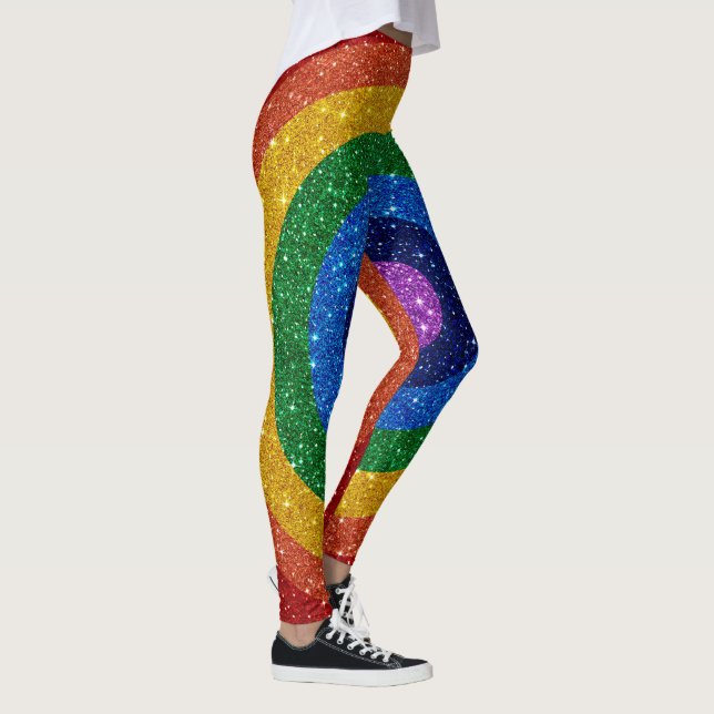 Bling Me Up Rainbow Pop Fashion Leggings (Right)