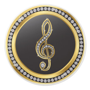 Bling Music Note Cabinet Knobs