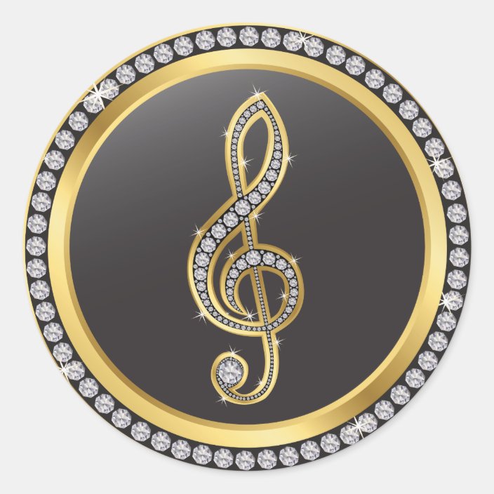 Bling Music Sticker - SRF | Zazzle.com