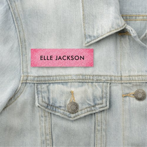 Bling Name Tag Pink Glitter