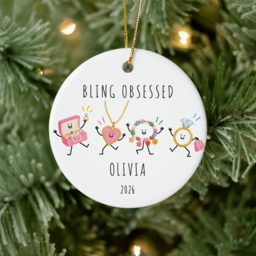 Bling Obsessed Personalized Christmas Ornament