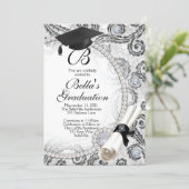 Bling Pearl Graduation Invitations (Standing Front)