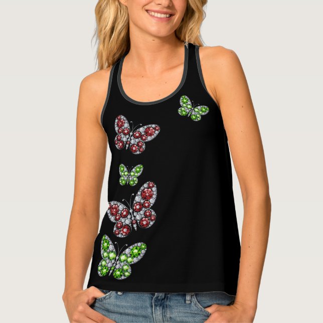 Bling Rhinestone Butterfly Tank Top (Front)