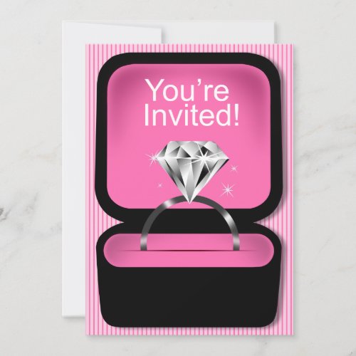 Bling Ring Box Bridal Shower pink Invitation