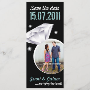 Bling Ring Your Photo Wedding Save the Date -green