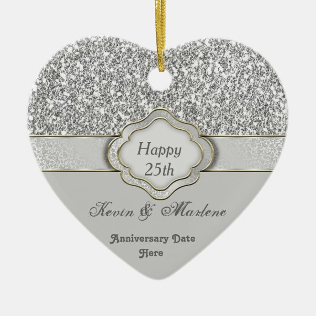 personalized 25th anniversary ornament