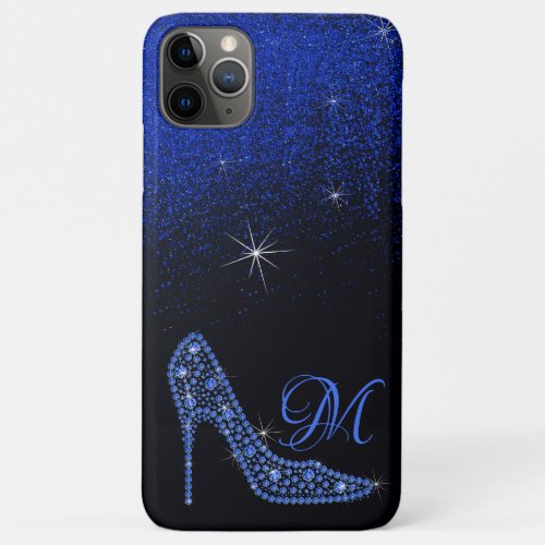 Bling Sparkle Diamond Glitter High Heels Blue iPhone 11 Pro Max Case