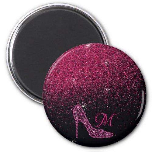 Bling Sparkle Diamond Glitter High Heels Pink Magnet