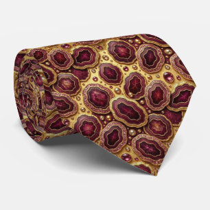 Bling & Sparkle Luxury Burgundy Geode Neck Tie
