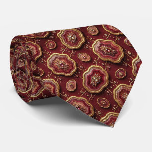 Bling & Sparkle Luxury Burgundy Geode Neck Tie