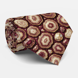 Bling & Sparkle Luxury Burgundy Geode Neck Tie