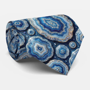 Bling & Sparkle Luxury Ocean Blue Geode Neck Tie