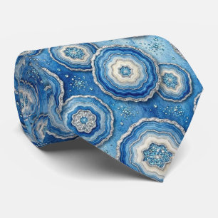 Bling & Sparkle Luxury Ocean Blue Geode Neck Tie