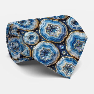 Bling & Sparkle Luxury Ocean Blue Geode Neck Tie