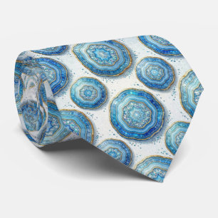 Bling & Sparkle Luxury Ocean Blue Geode Neck Tie