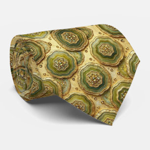 Bling & Sparkle   Luxury Olive Gold Geode Neck Tie