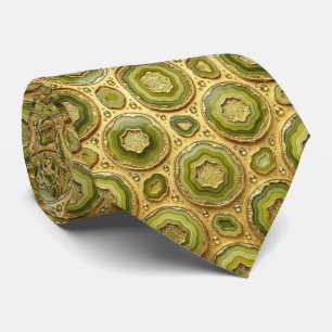 Bling & Sparkle   Luxury Olive Gold Geode Neck Tie