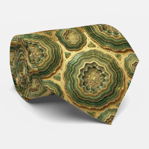 Bling & Sparkle   Luxury Olive Gold Geode Neck Tie