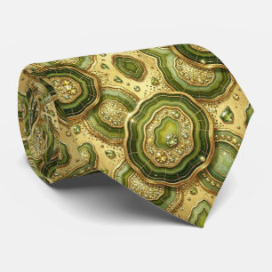 Bling & Sparkle   Luxury Olive Gold Geode Neck Tie