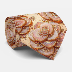 Bling & Sparkle   Luxury Rose Gold Geode Neck Tie