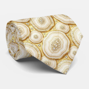 Bling & Sparkle Luxury White Gold Geode Neck Tie
