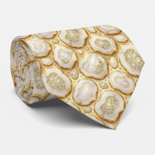 Bling & Sparkle Luxury White Gold Geode Neck Tie