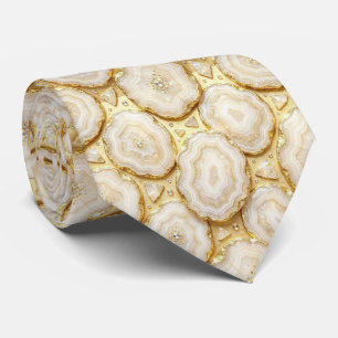 Bling & Sparkle Luxury White Gold Geode Neck Tie