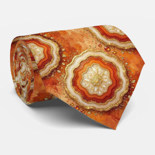 Bling & Sparkle Rust + Gold Geode Neck Tie