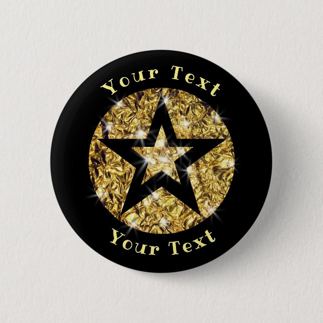 Bling Star Design Button (Front)