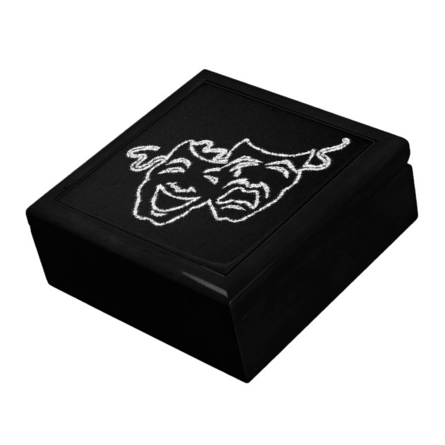 Bling Theater Masks Design Gift Jewelry Box (Side)