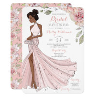 Blingy African American Bride Bridal Shower Invitation