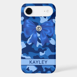 Blingy Blue Camouflage Personalized iPhone 17 Air Case