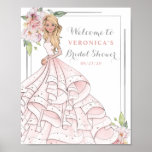 Blingy Glamor Bride Bridal Shower Welcome Sign at Zazzle