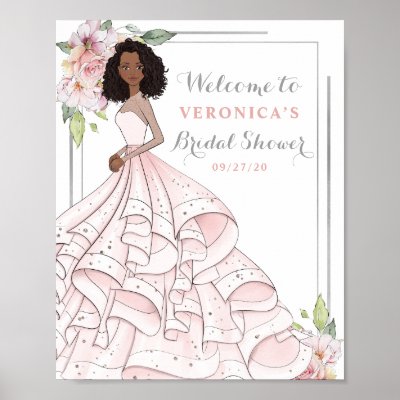 Blingy Glamour Bride Bridal Shower Welcome Sign