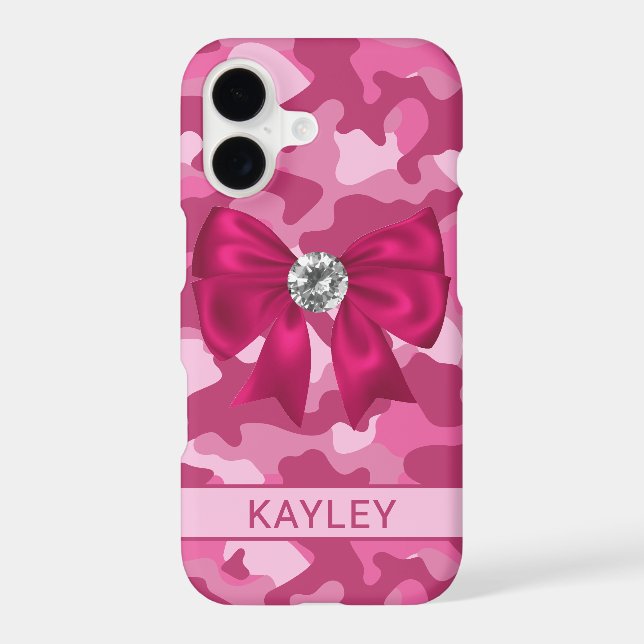 Blingy Pink Camouflage Personalized Case-Mate iPhone Case (Back)