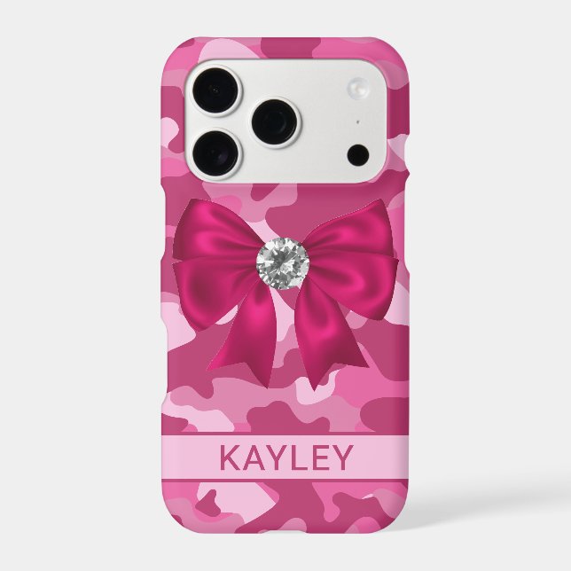 Blingy Pink Camouflage Personalized Case-Mate iPhone Case (Back)