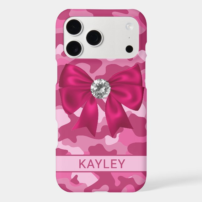 Blingy Pink Camouflage Personalized Case-Mate iPhone Case (Back)