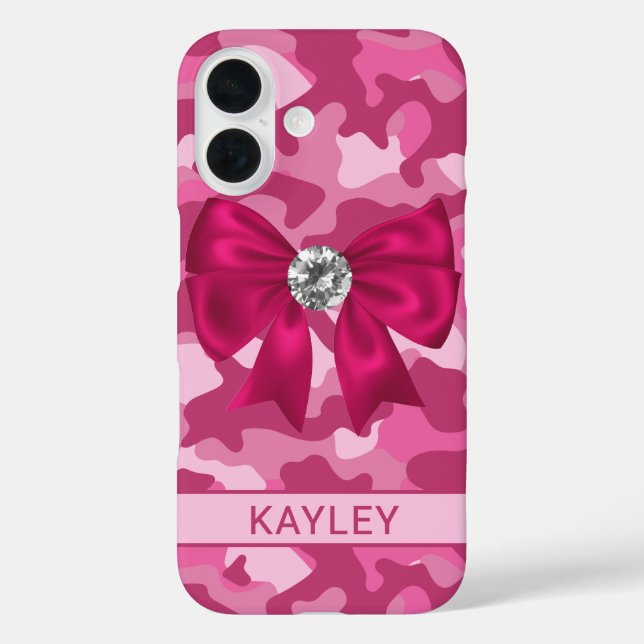 Blingy Pink Camouflage Personalized Case-Mate iPhone Case (Back)