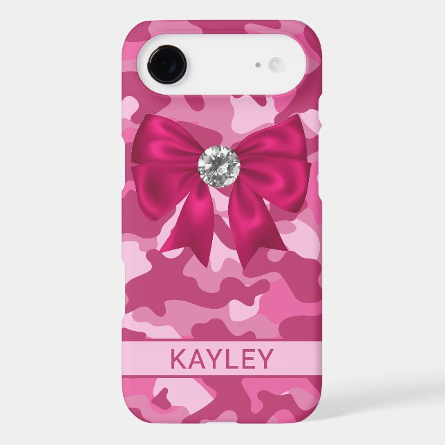 Blingy Pink Camouflage Personalized Case-Mate iPhone Case (Back)