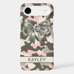 Blingy Pink Green Camouflage Personalized iPhone 17 Air Case