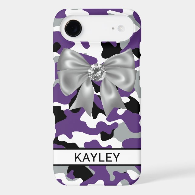 Blingy Purple Black Camouflage Personalized Case-Mate iPhone Case (Back)