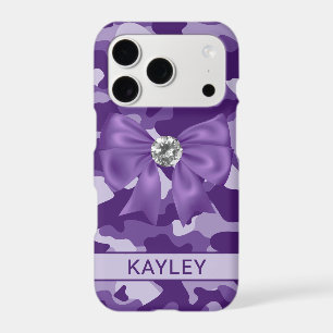 Blingy Purple Camouflage Personalized iPhone 17 Pro Case